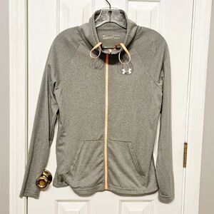 Under Armour Women Loose Full Zip Jacket Light wear Heat gear Gray Size Small